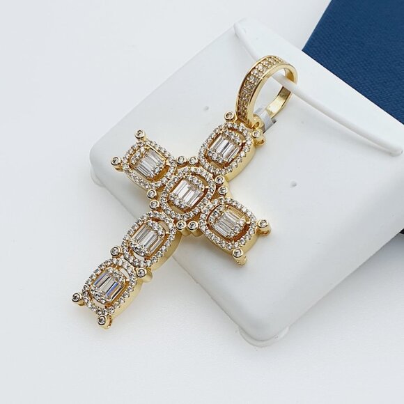 "14K Gold Plated Cubic Zircon Pendant, EVBRS522 - Picture 4 of 9